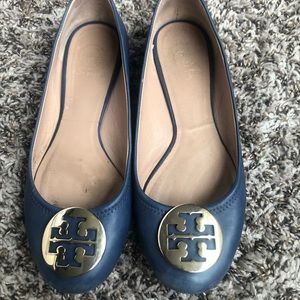 Tory Burch Blue Reva Flats